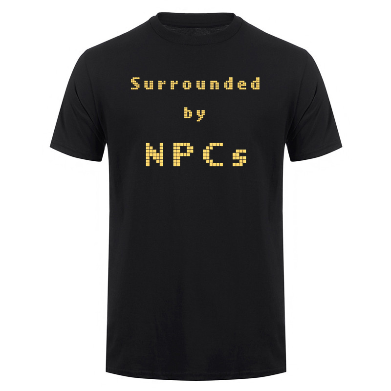 Funny Surrounded By NPCs T Shi - Retro Gaming Meme ulasan dan harga
